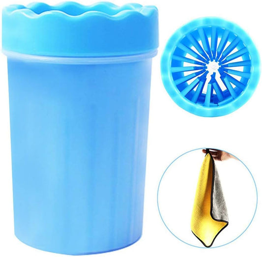 Dog Paw Cleaner Medium Cup,Portable Pet Paws Cleaning Cups, Silicone Brush Dog Paw Cleaning Cup for Dirty and Muddy Paw Cleaner-Washing for Cat,Small and Medium Dog Paw, Must-Have Tool for Pet (Blue)